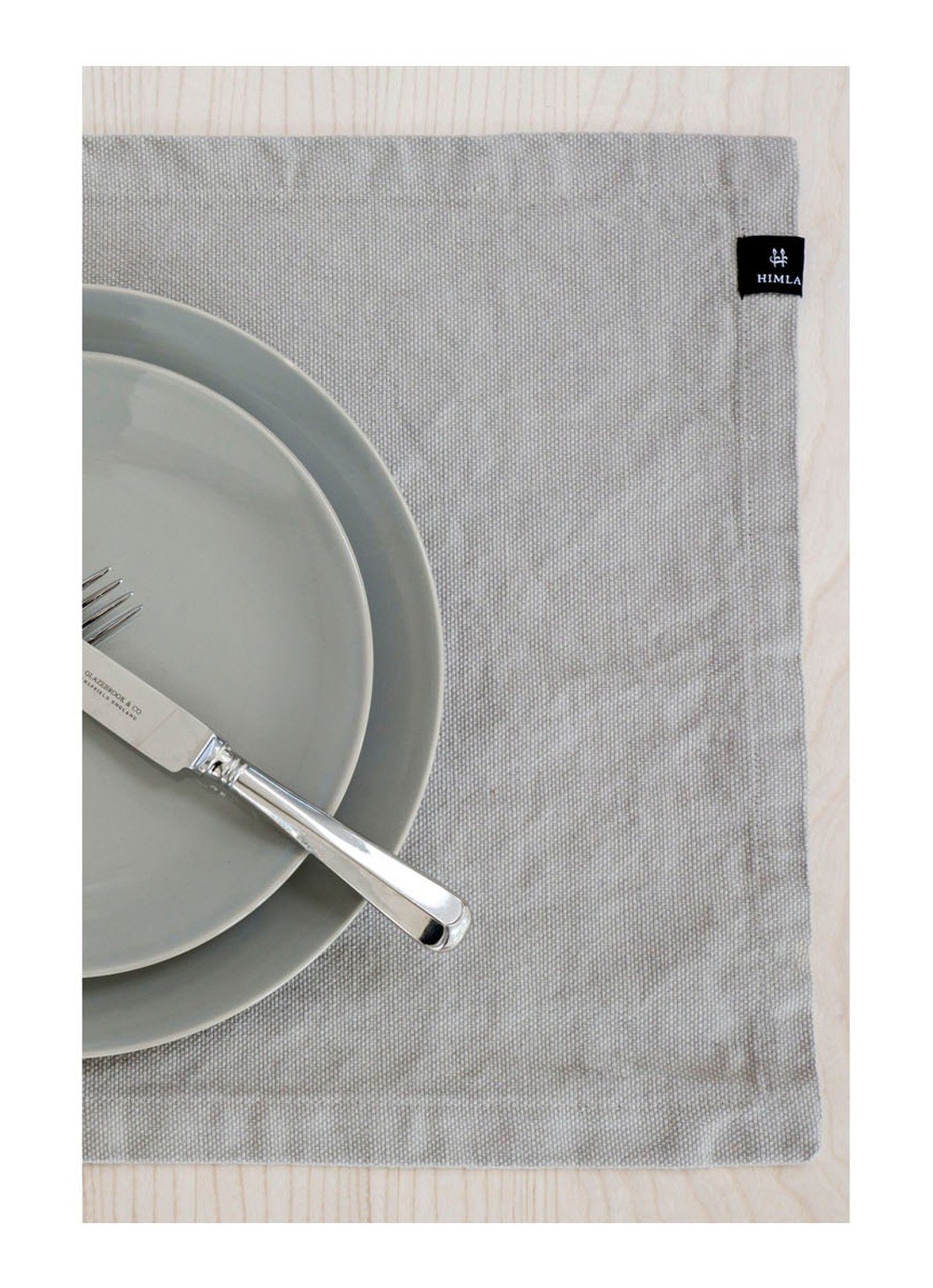 Himla Weekday placemat 37 x 50 cm - voorkant 2 lichtgrijs