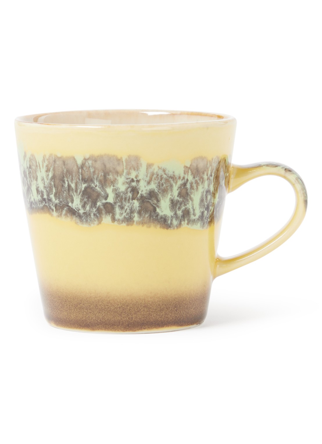 HKliving 70's Americano koffiekopje 27 cl - voorkant mosterd