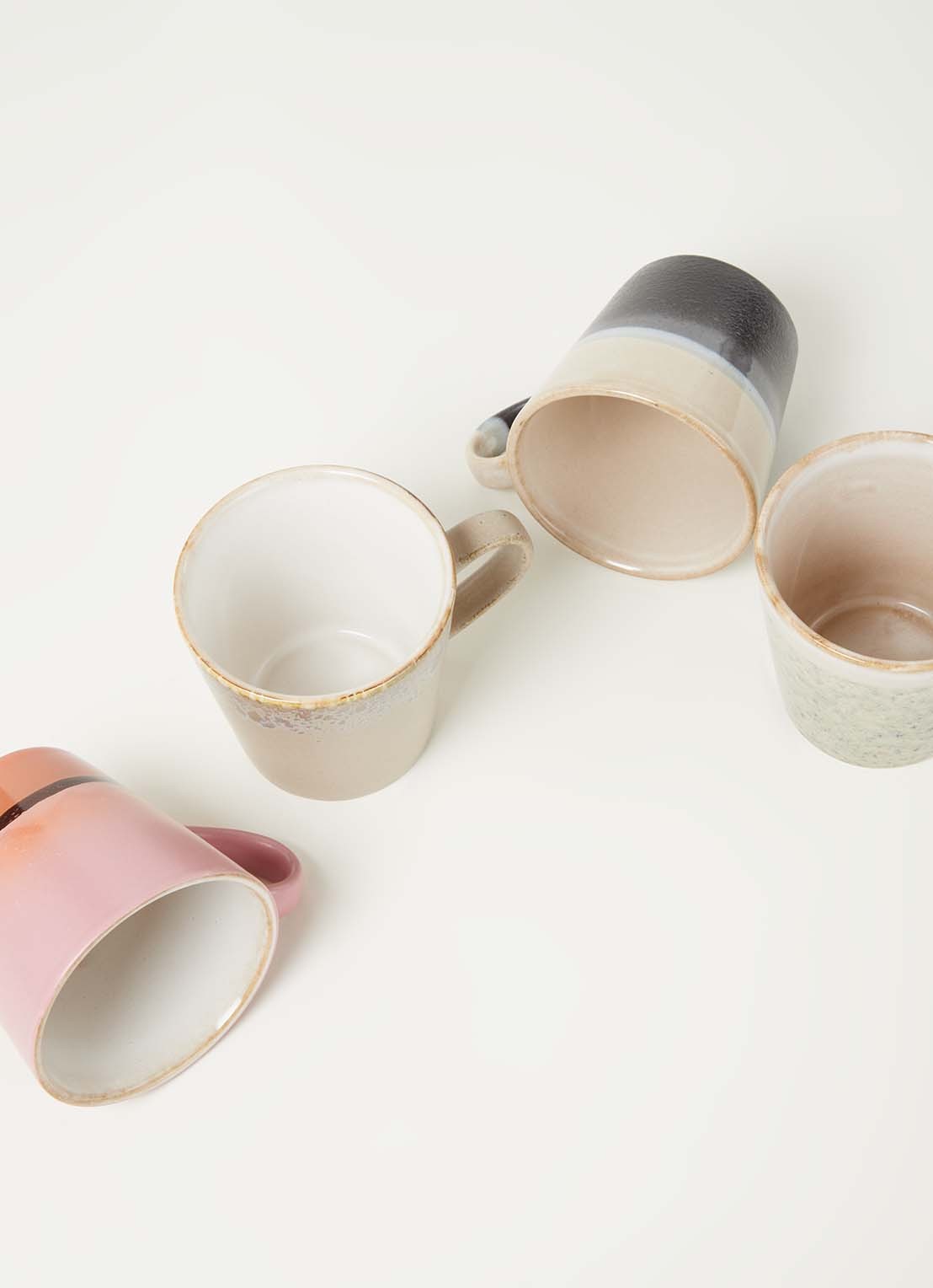 HKliving 70's Americano kopje 26 cl set van 4  - detail multicolor