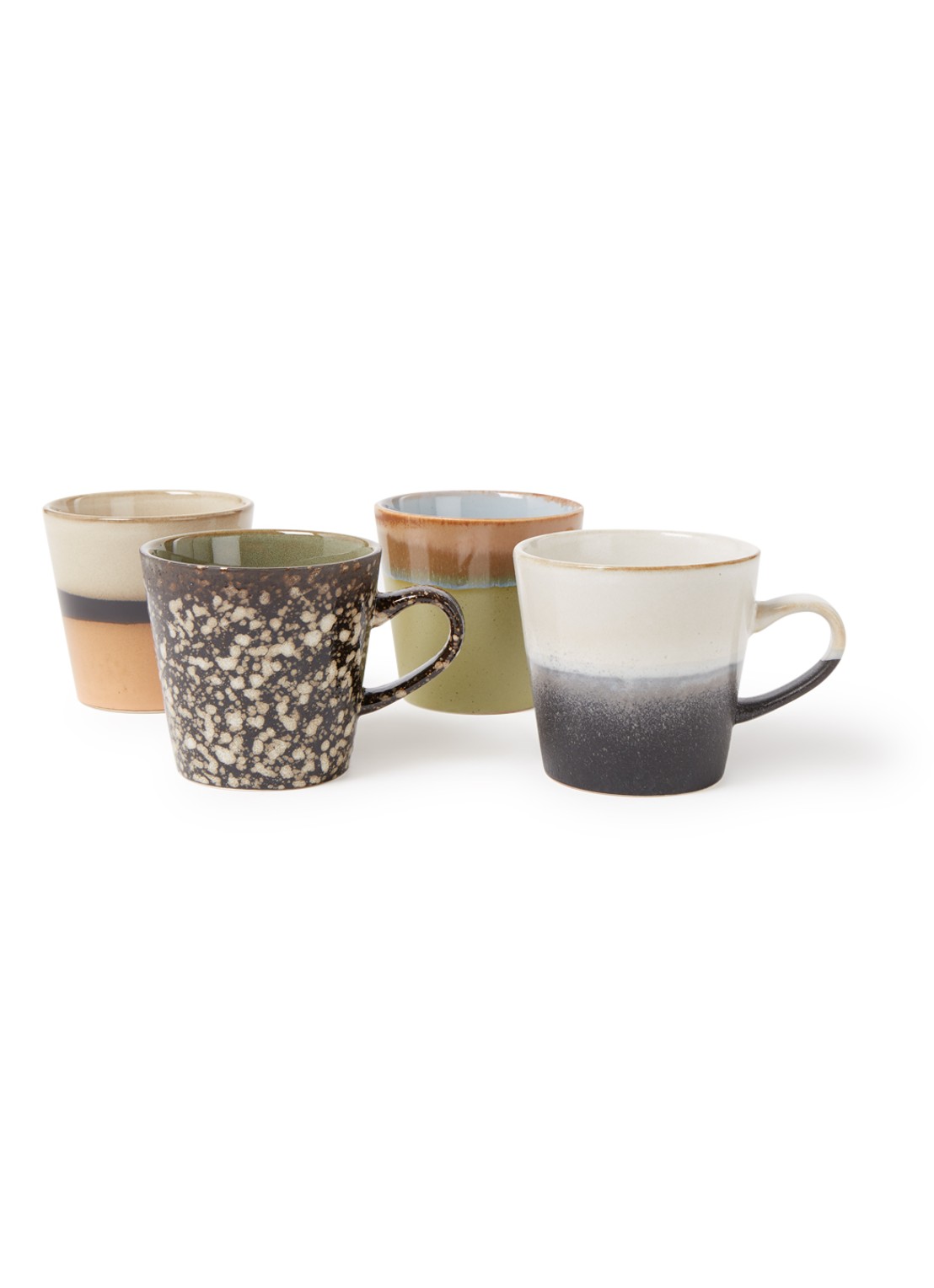 HKliving 70's Americano kopje 26 cl set van 4 - voorkant multicolor
