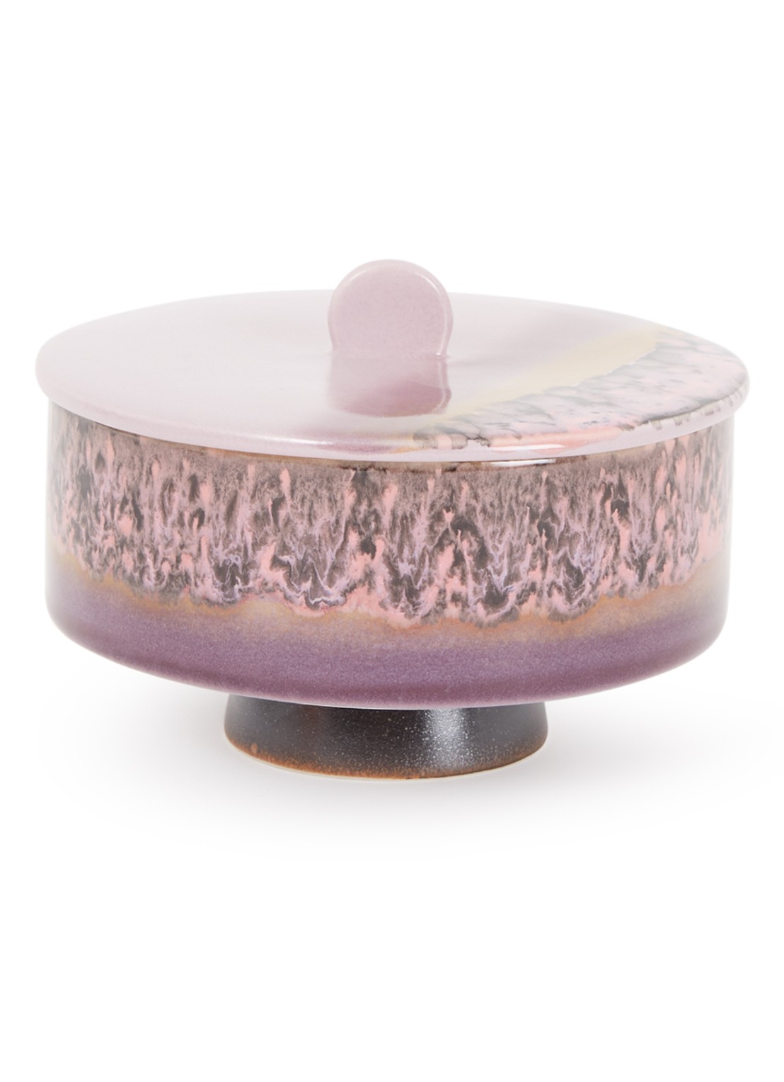 HKliving 70's Blast voorraadpot 14 cm - voorkant paars