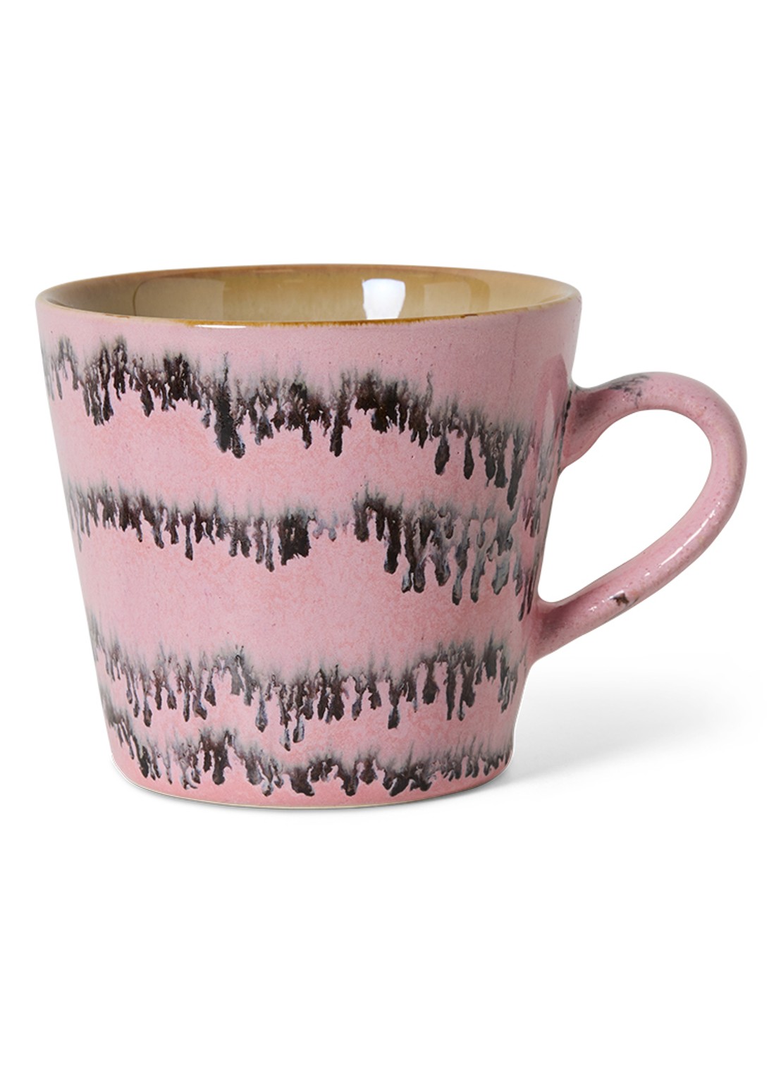 HKliving 70's Bubble cappuccino kopje 33 cl - voorkant roze