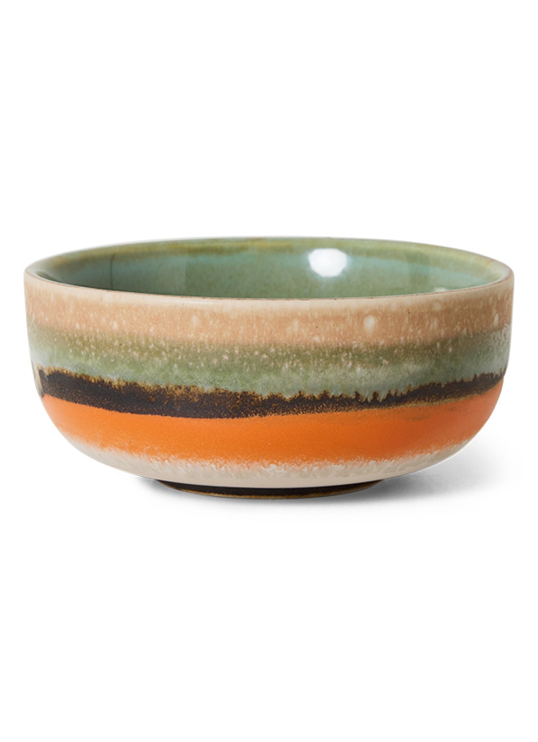 HKliving 70's Burst kom 11 cm - voorkant oranjebruin