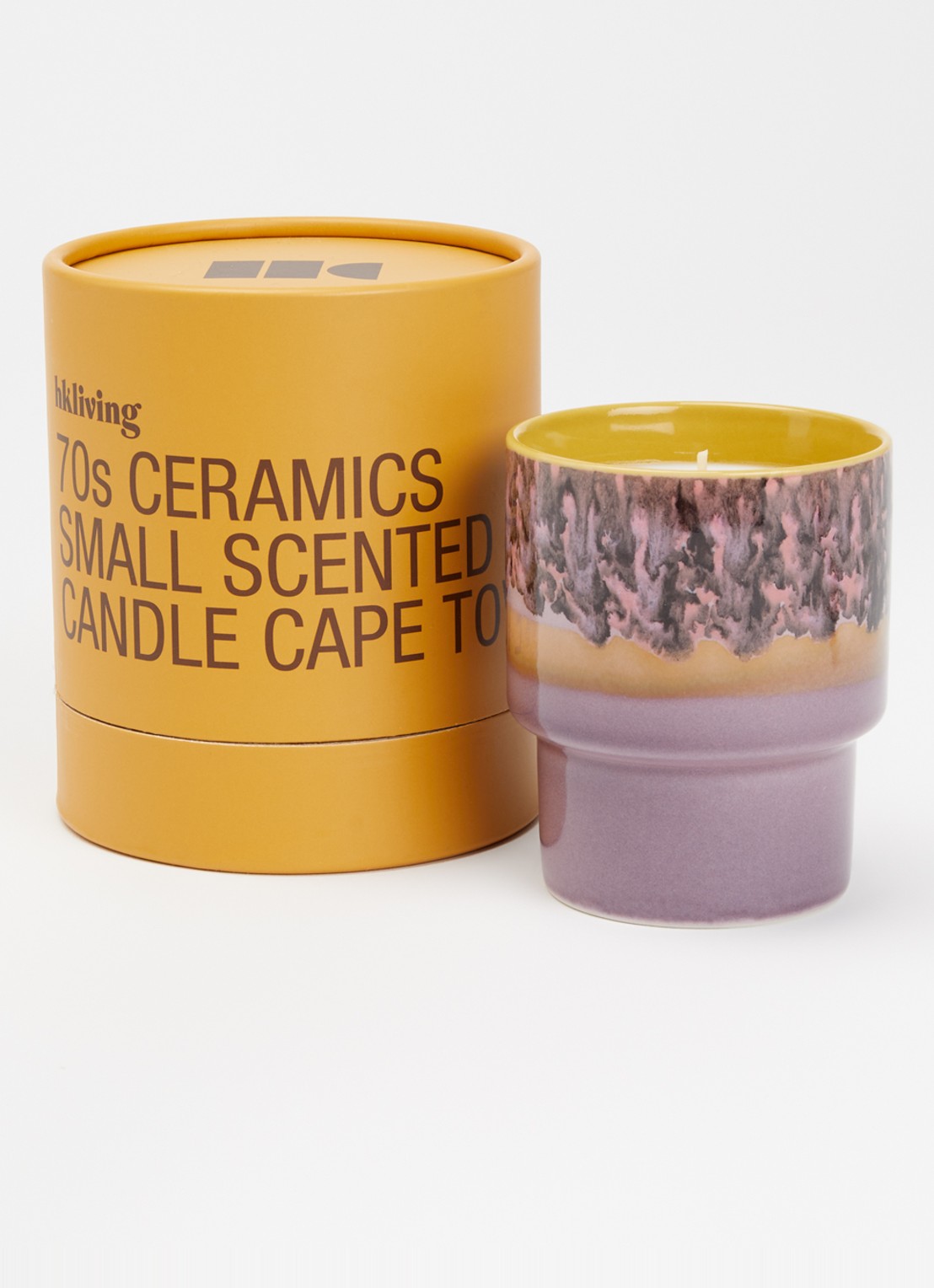HKliving 70's Cape Town geurkaars 370 gram - voorkant 2 aubergine
