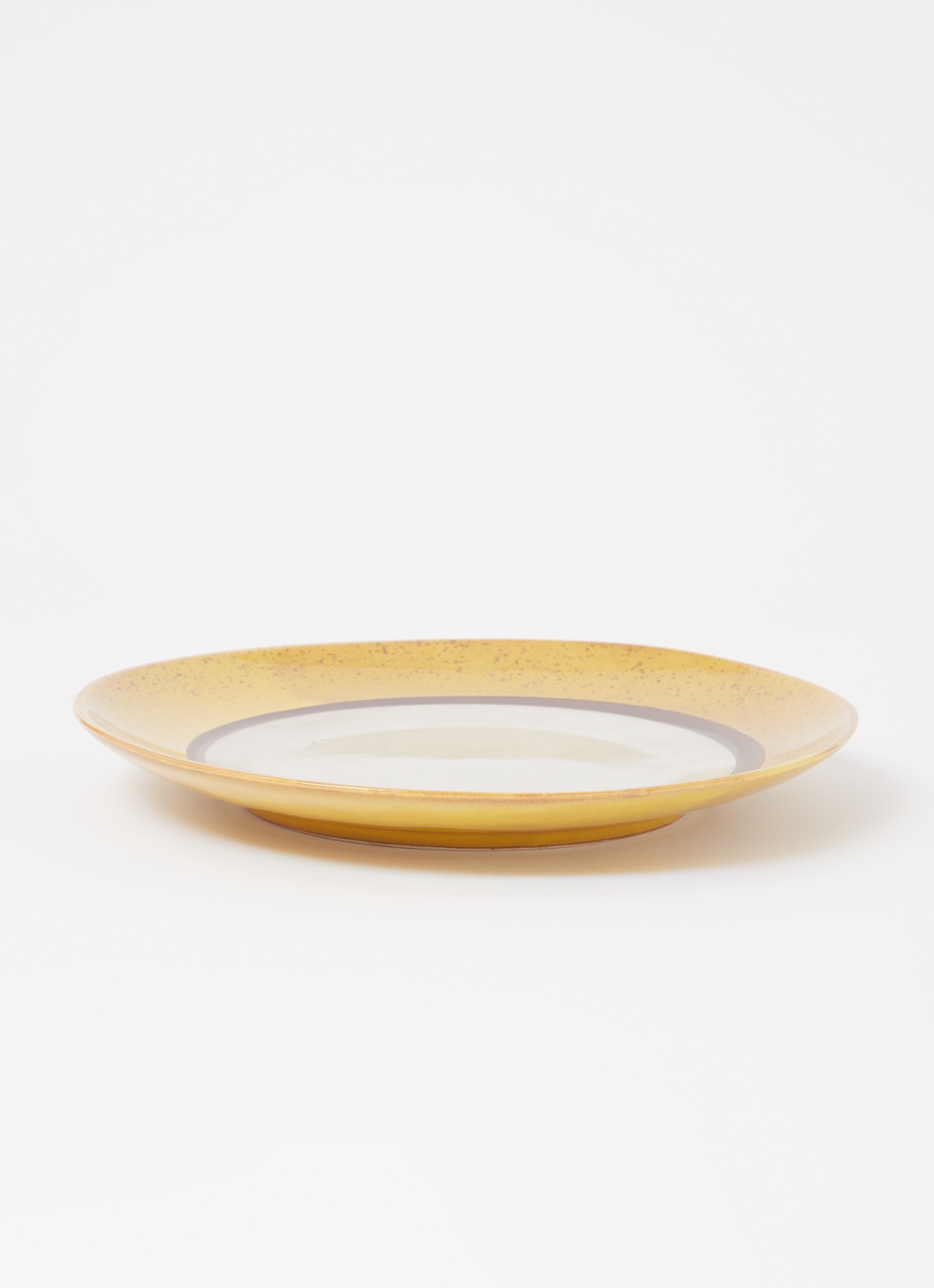 HKliving 70's Coconut dinerbord 29 cm set van 2 - voorkant 4 mosterd
