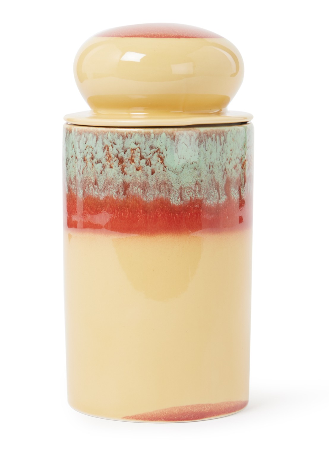 HKliving 70's Cove voorraadpot 1 liter - voorkant mosterd