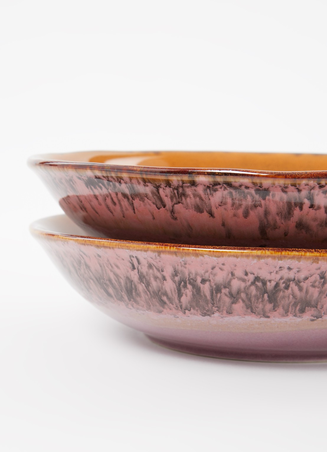 HKliving 70's Daybreak diep bord 21,7 cm set van 2 - detail 3 orange