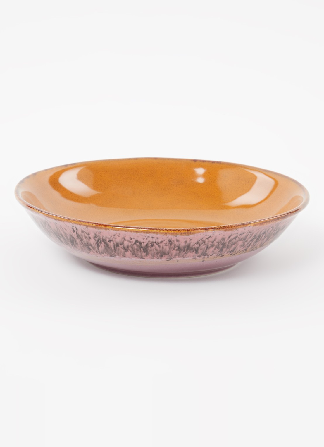 HKliving 70's Daybreak diep bord 21,7 cm set van 2 - voorkant 2 orange