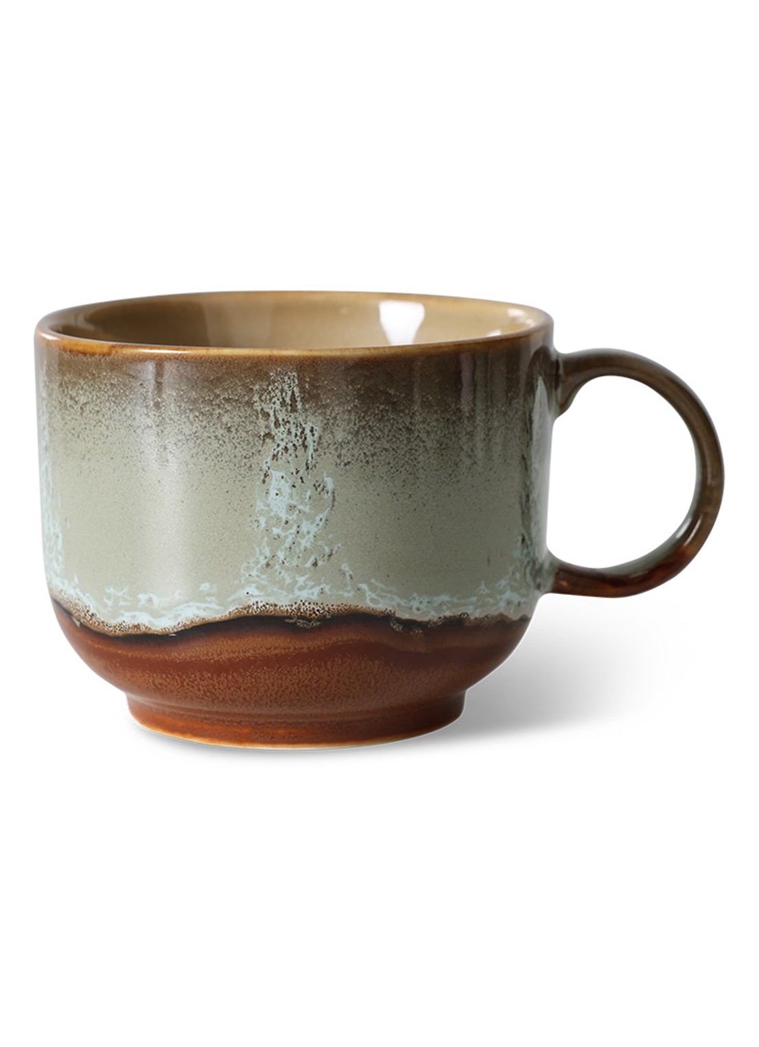 HKliving 70's Echo mok 42,5 cl - voorkant bruin