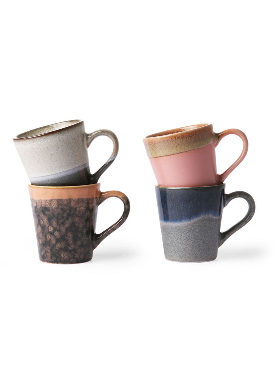 HKliving 70's espressokopje 8 cl set van 4 - detail 3 multicolor