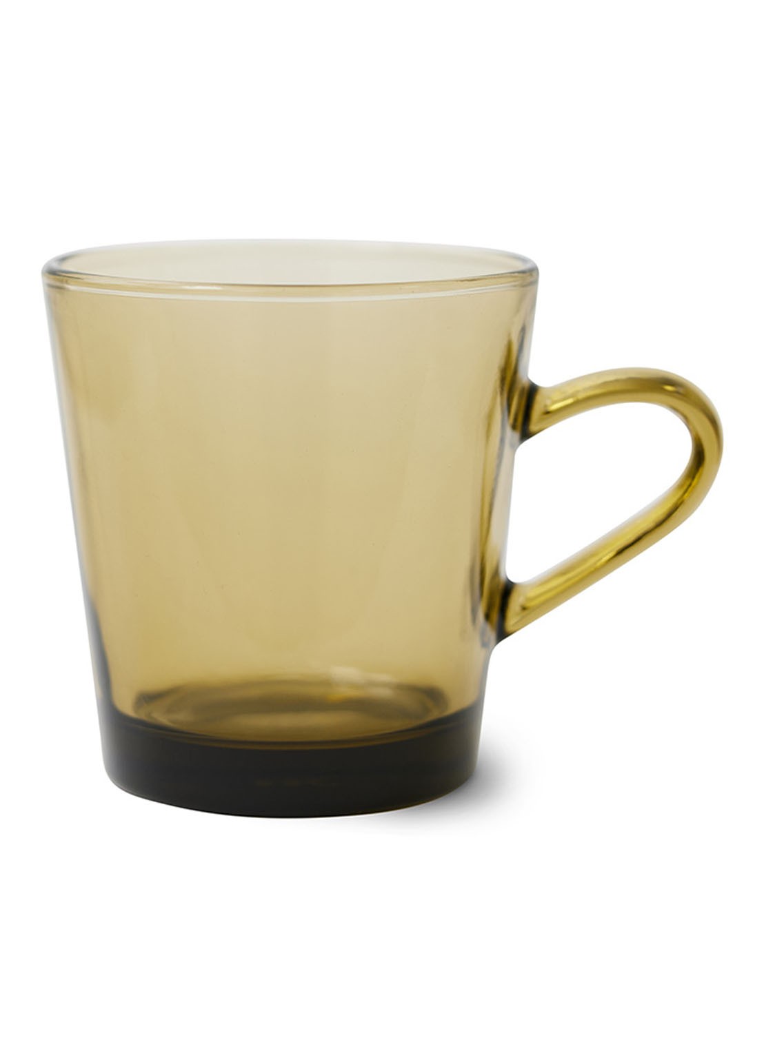 HKliving 70's Glassware koffieglas 23 cl set van 4 - voorkant 5 bruin