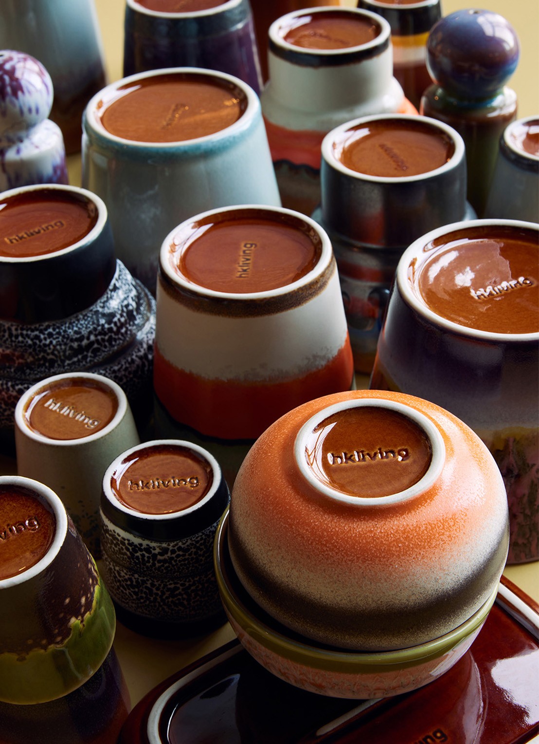 HKliving 70's Grounding koffiekopje 23 cl set van 6 - detail 5 multicolor