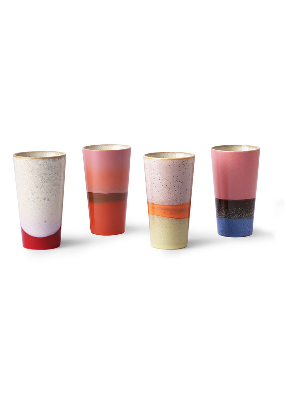 HKliving 70's Latte macchiato kopje 28 cl set van 4 - detail 4 roze
