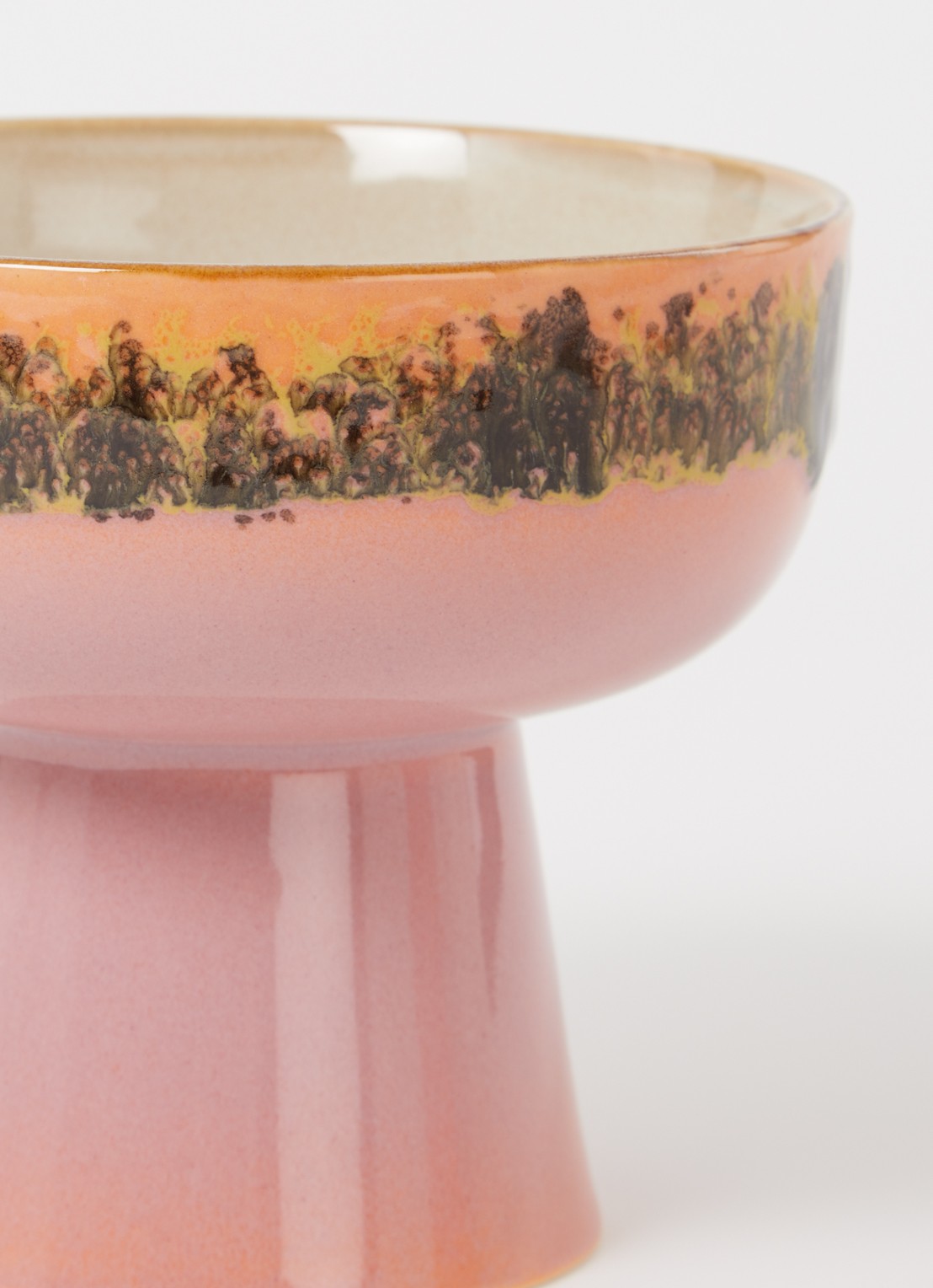 HKliving 70's Lush tapasschaaltje op voet 12,5 cm - voorkant 2 multicolor