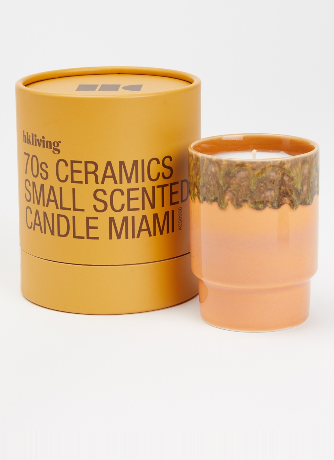 HKliving 70's Miami geurkaars 365 gram - voorkant 2 zalmroze