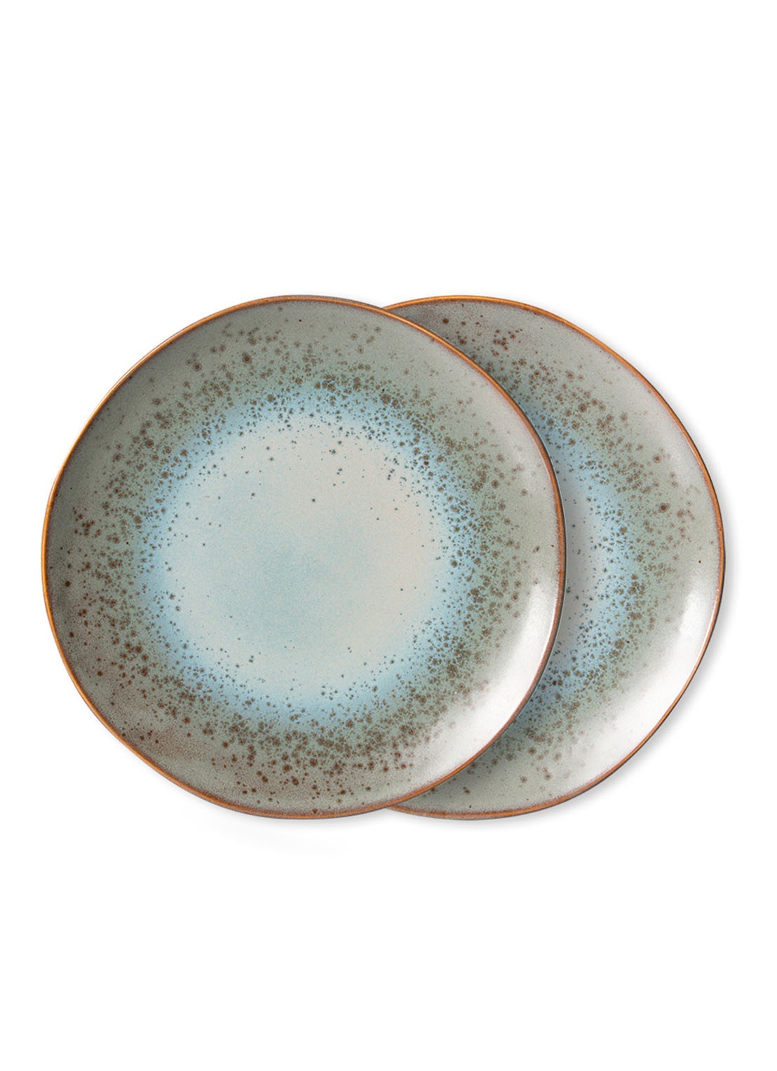 HKliving 70's Mineral dinerbord 29 cm set van 2 - voorkant grijs