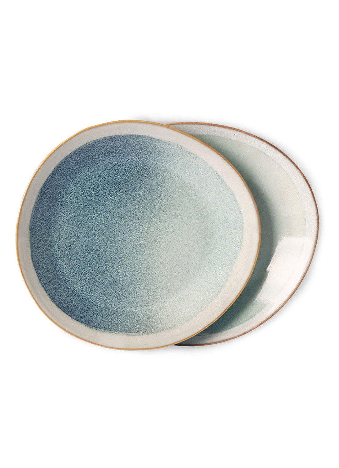 HKliving 70's Mist ontbijtbord 22 cm set van 2 - detail 3 blauwgrijs