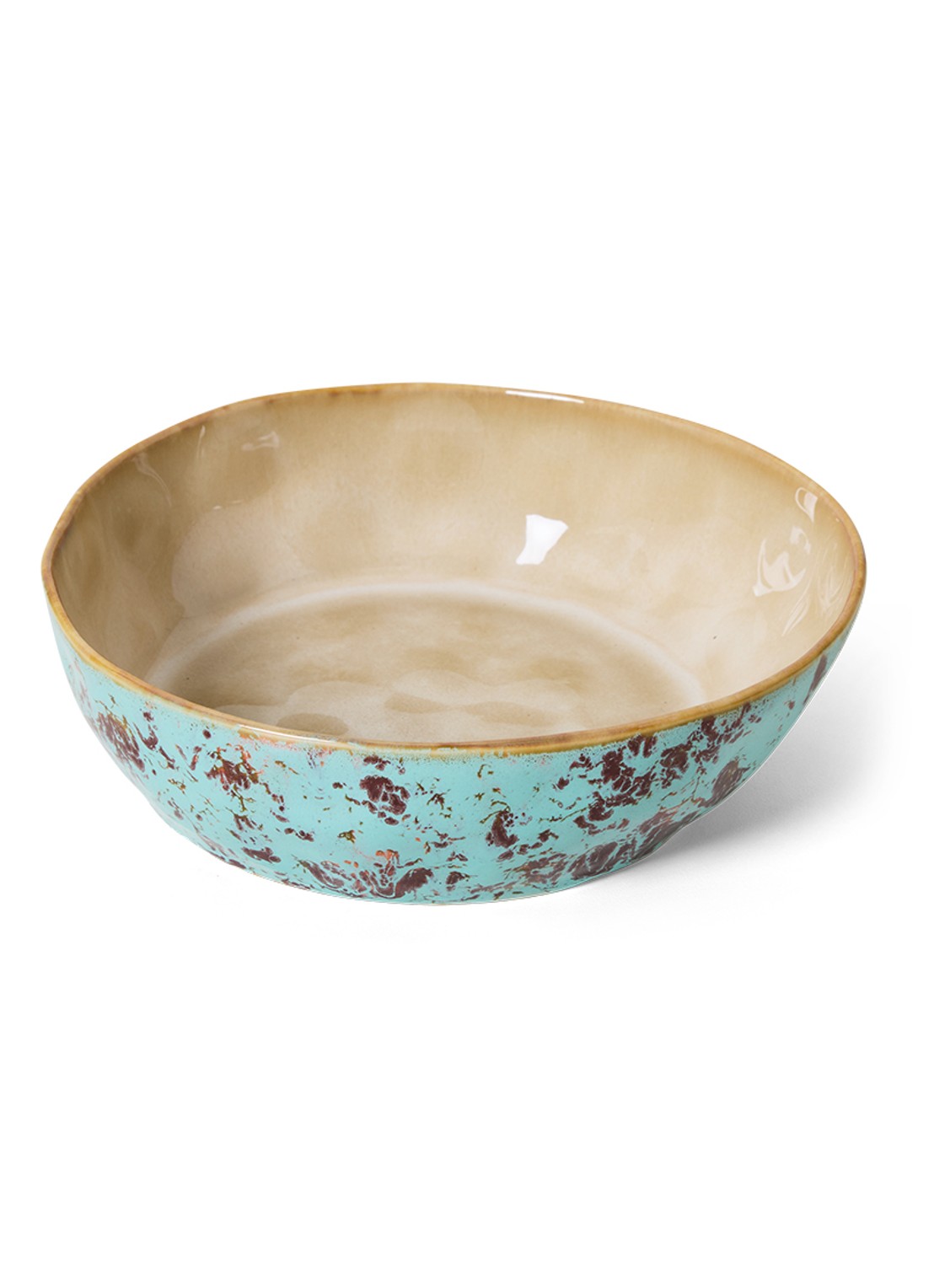 HKliving 70's Patina pastabord 18,7 cm set van 2 - detail 3 donkerblauw