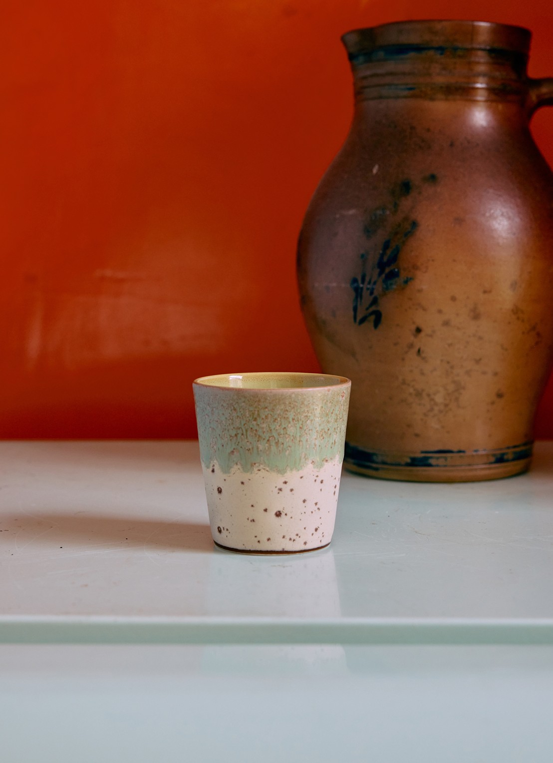 HKliving 70's Pop Art kopje 23 cl set van 4 - detail 4 beige