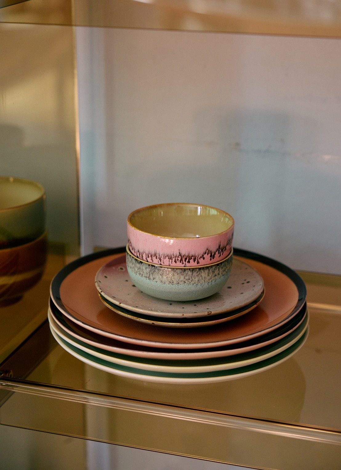 HKliving 70's Renaissance kom 11 cm set van 4 - detail 4 roze