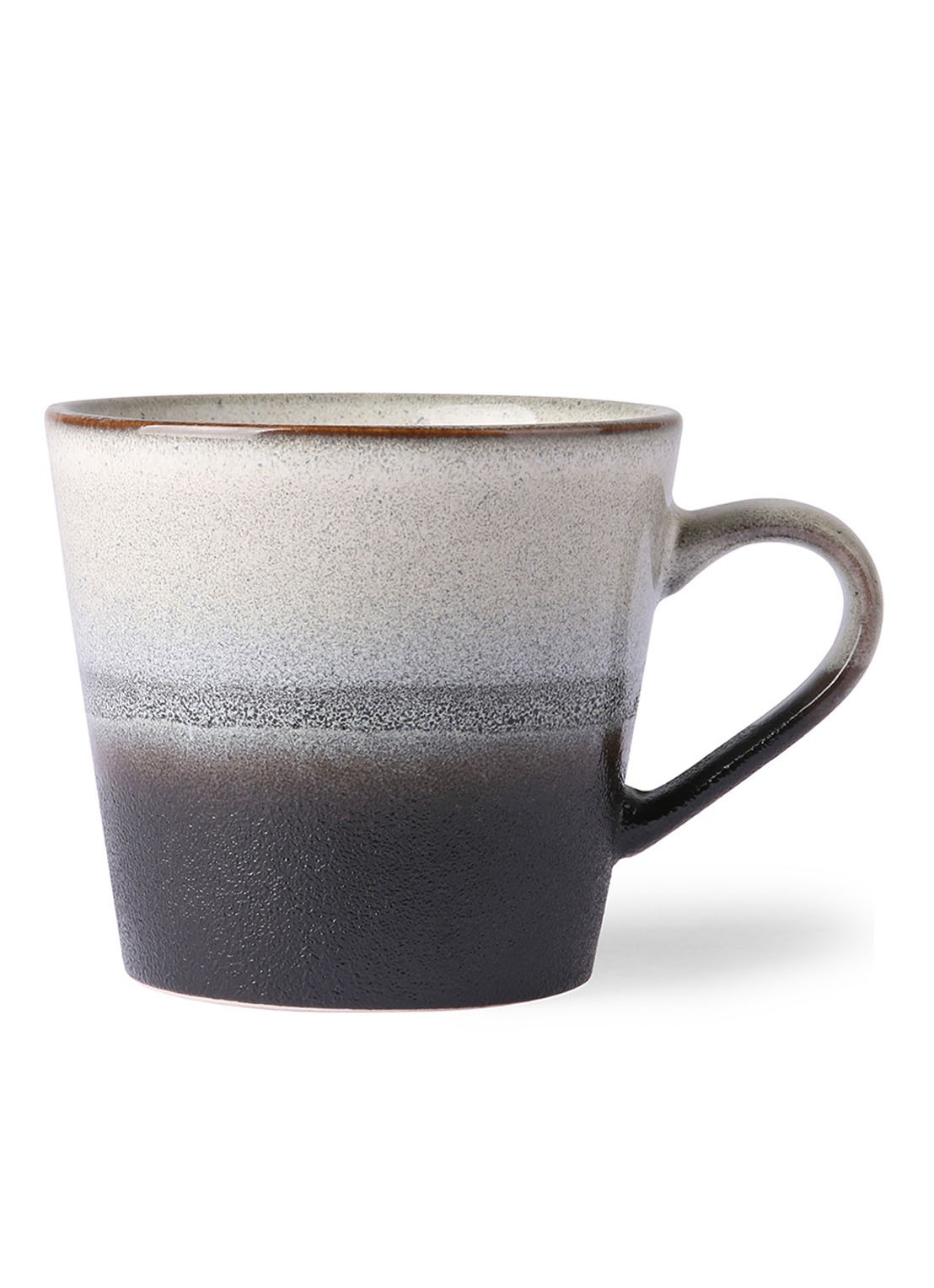 HKliving 70's Rock cappuccinokopje 30 cl - voorkant zwart
