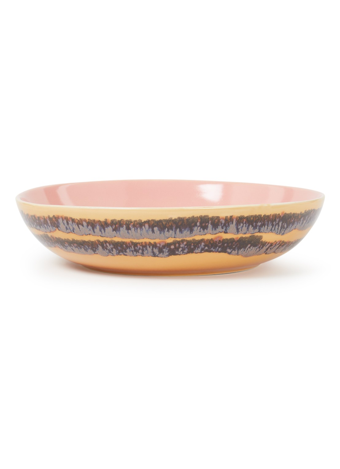 HKliving 70's saladeschaal 33 cm - voorkant roze