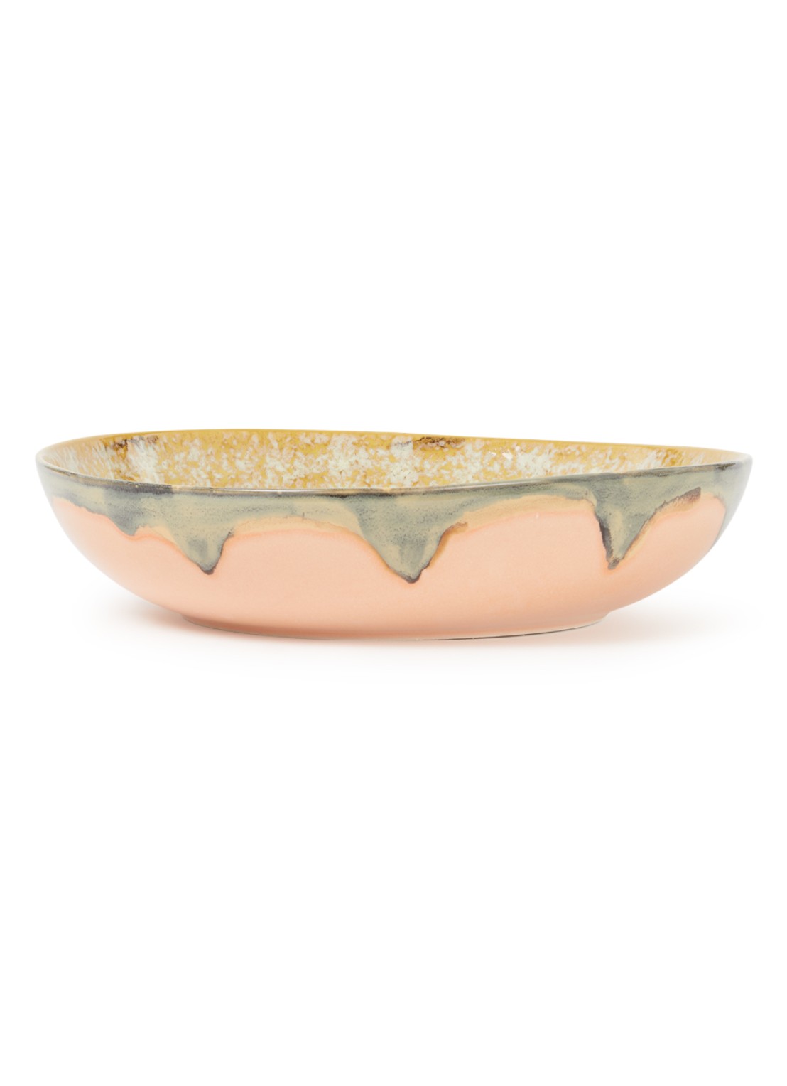 HKliving 70's saladeschaal 33 cm - voorkant khaki