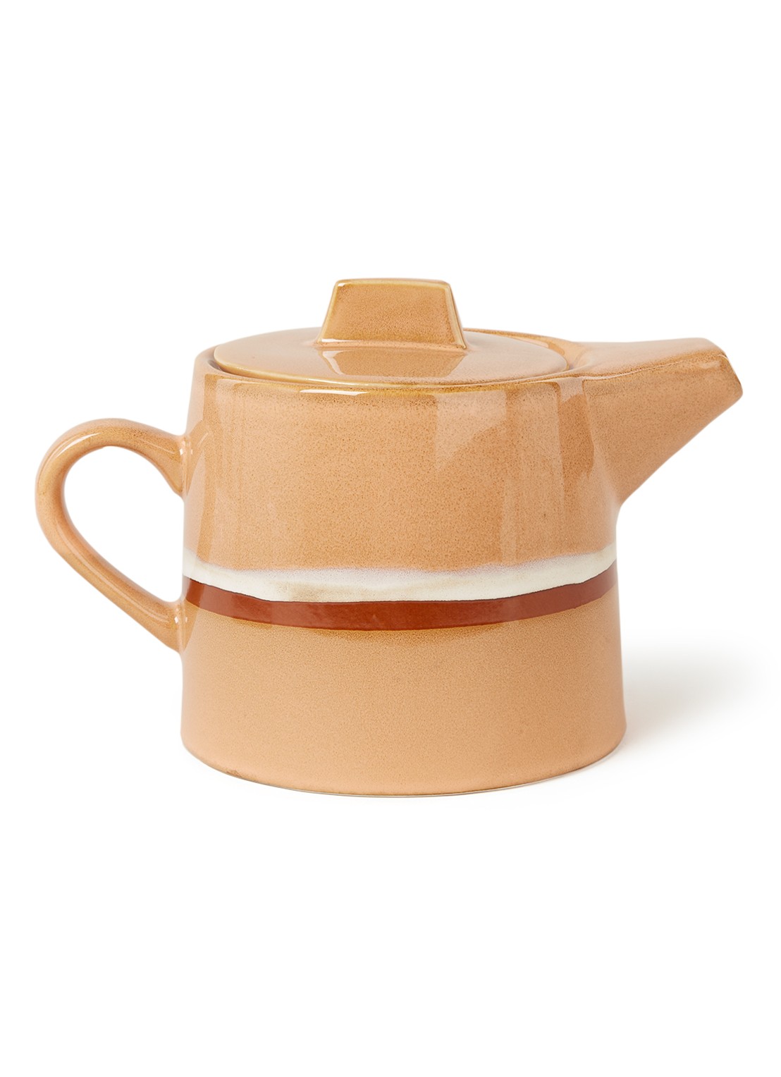 HKliving 70's Stream theepot 1,2 liter - voorkant perzikroze