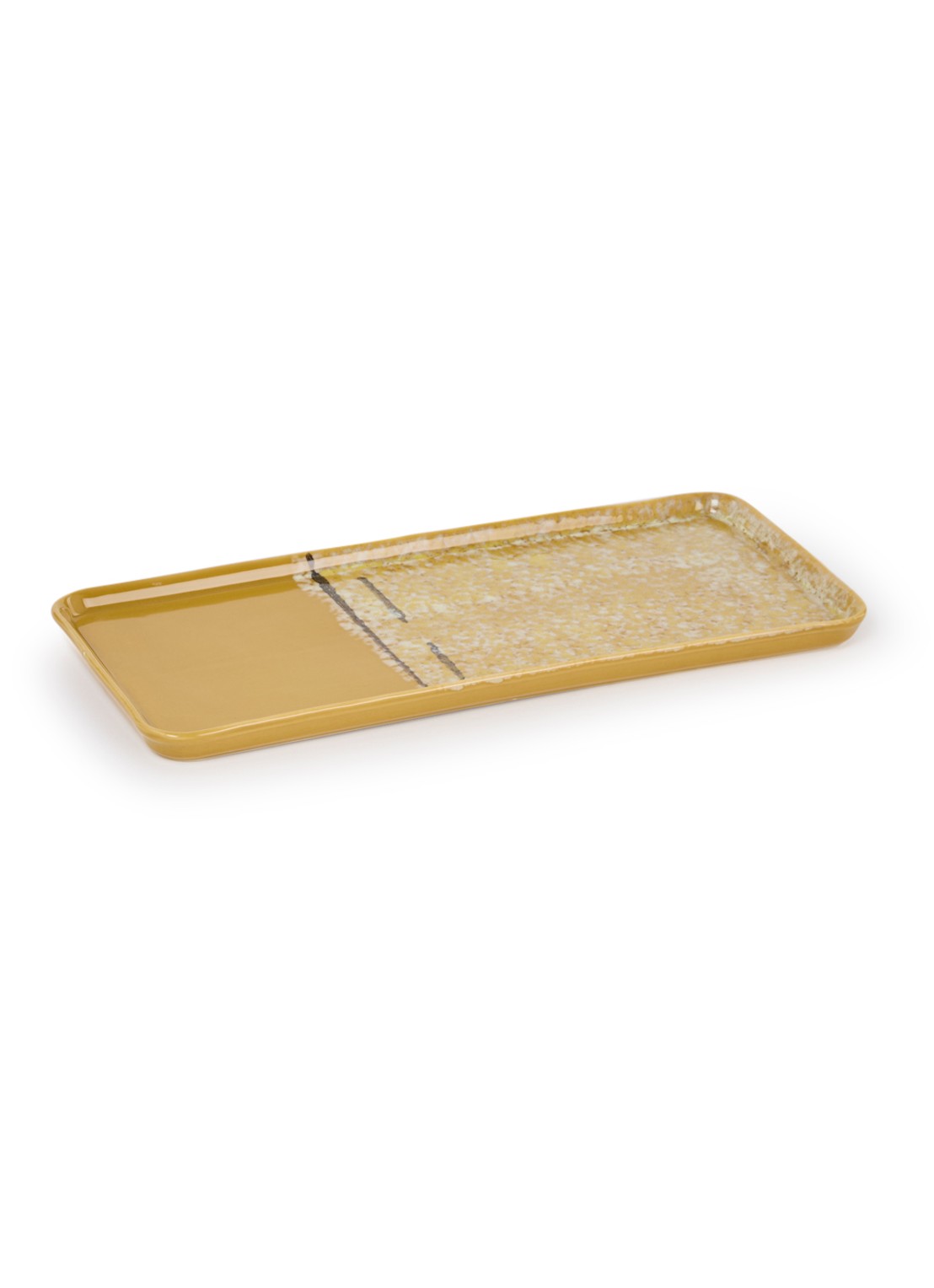 HKliving 70's Sunbeam dienblad 31,5 x 13,5 cm - voorkant mosterd