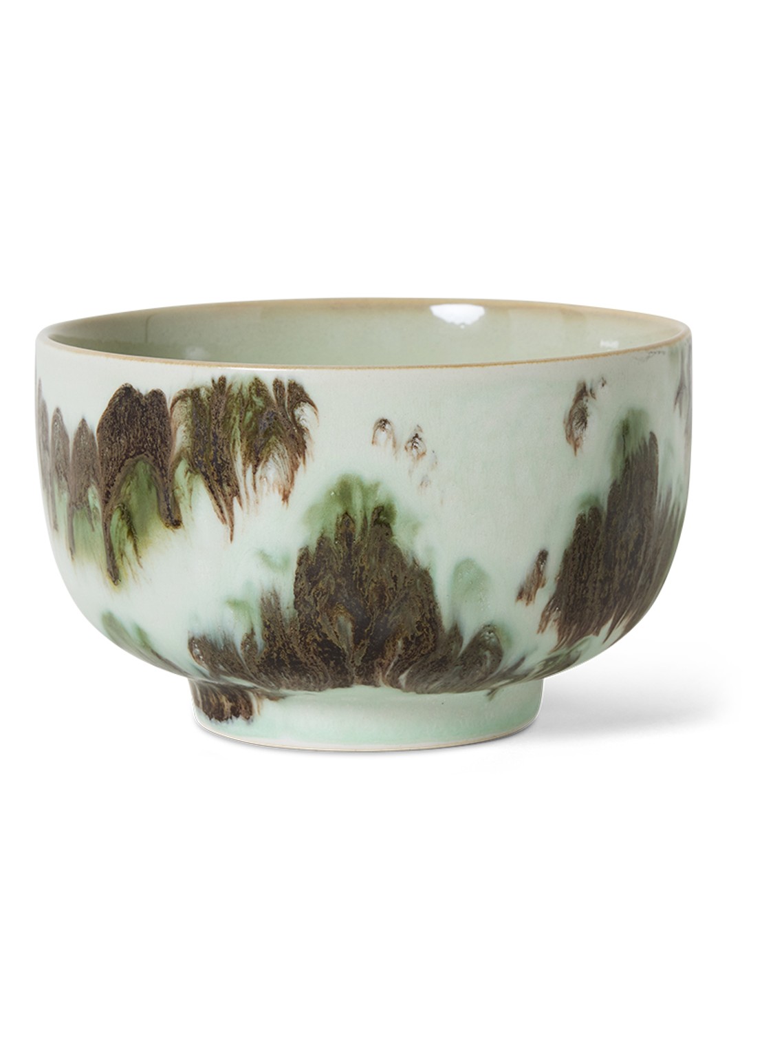 HKliving 70's Tide kom 13,5 cm - voorkant 4 groen