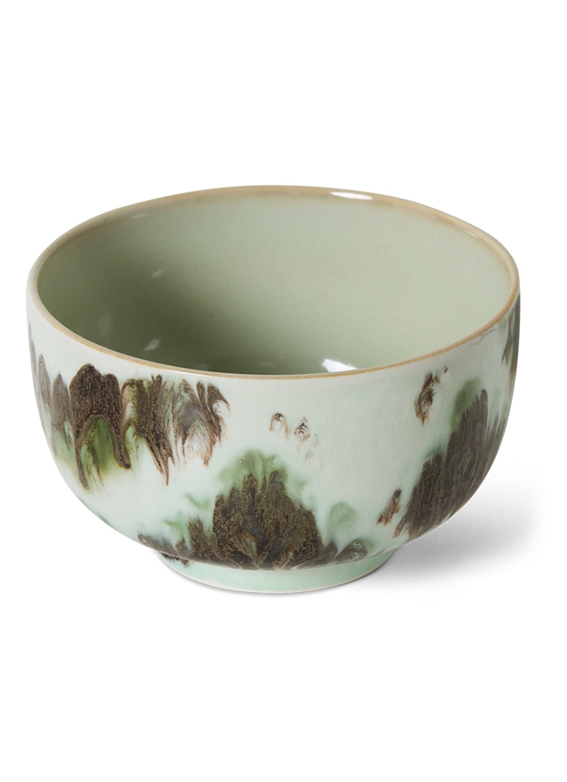 HKliving 70's Tide kom 13,5 cm - voorkant 5 groen