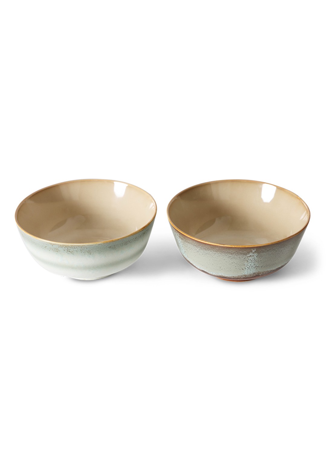 HKliving 70's Verge kom 19 cm set van 2 - detail lindegroen