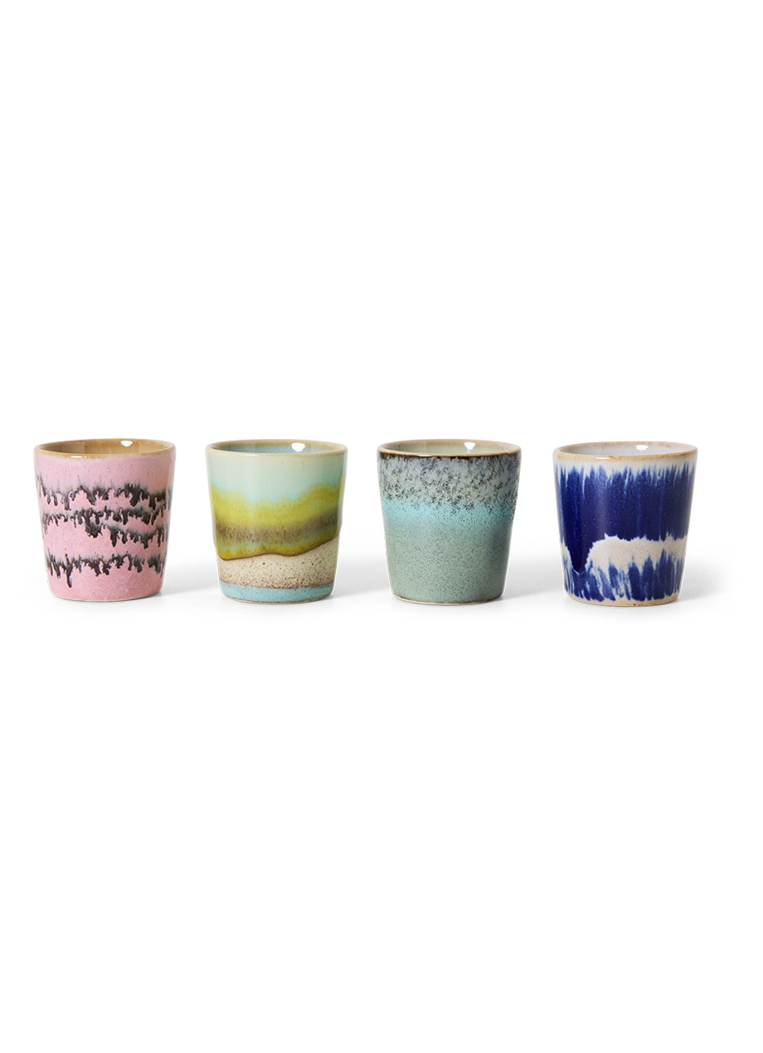 HKliving 70's Vibrance eierdop 5 cm set van 4 - voorkant groen