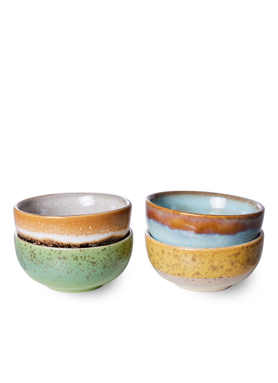 HKliving 70's XS kom 8 cm set van 4 - voorkant 5 multicolor
