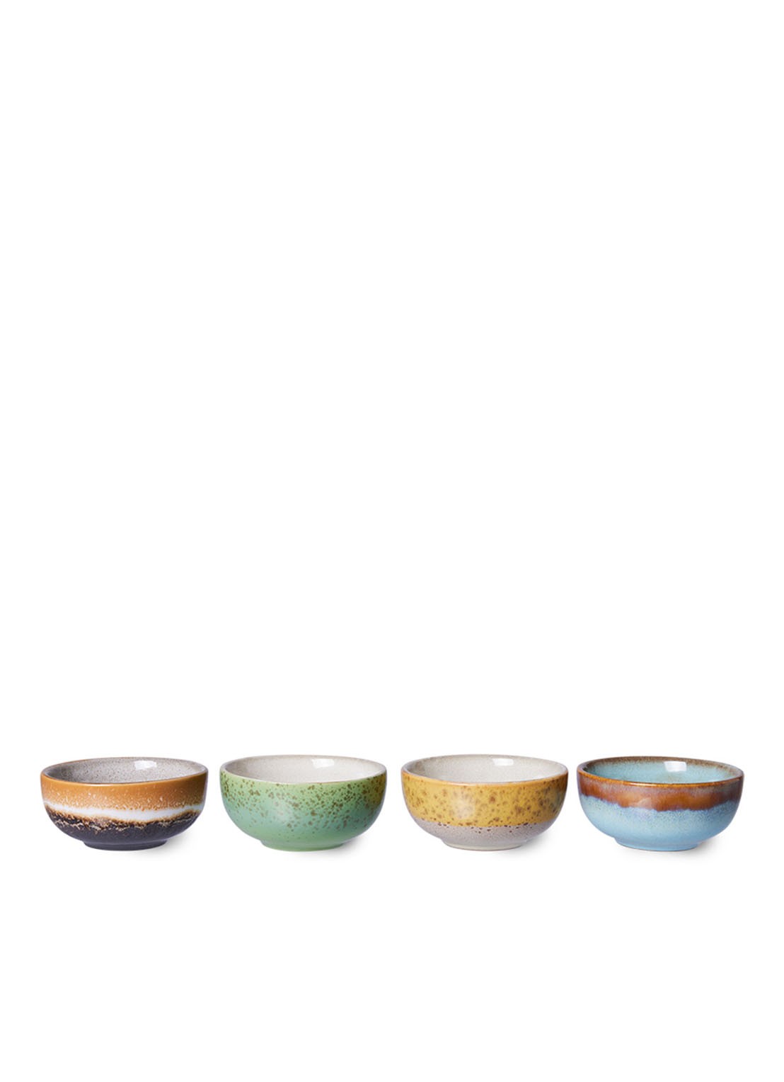 HKliving 70's XS kom 8 cm set van 4 - voorkant 6 multicolor