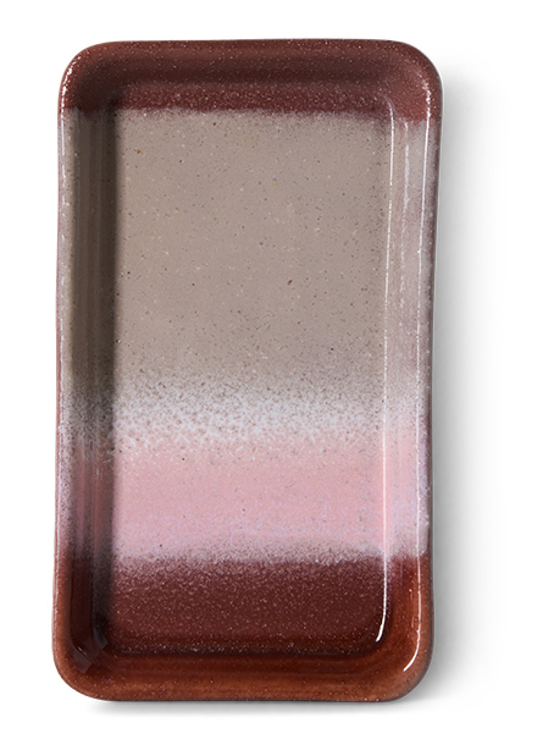HKliving 70s Ceramics Bloom XS serveerschaal 7,7 x 13,6 cm - voorkant 2 donkerrood