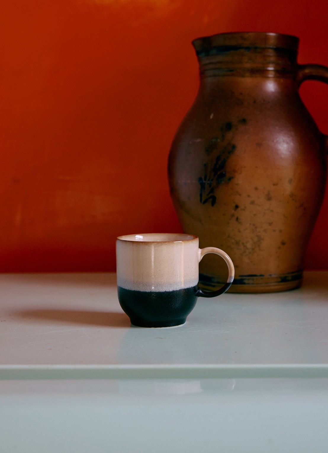 HKliving 70s ceramics: café mugs, abstract (set of 4) - detail 3 multicolor