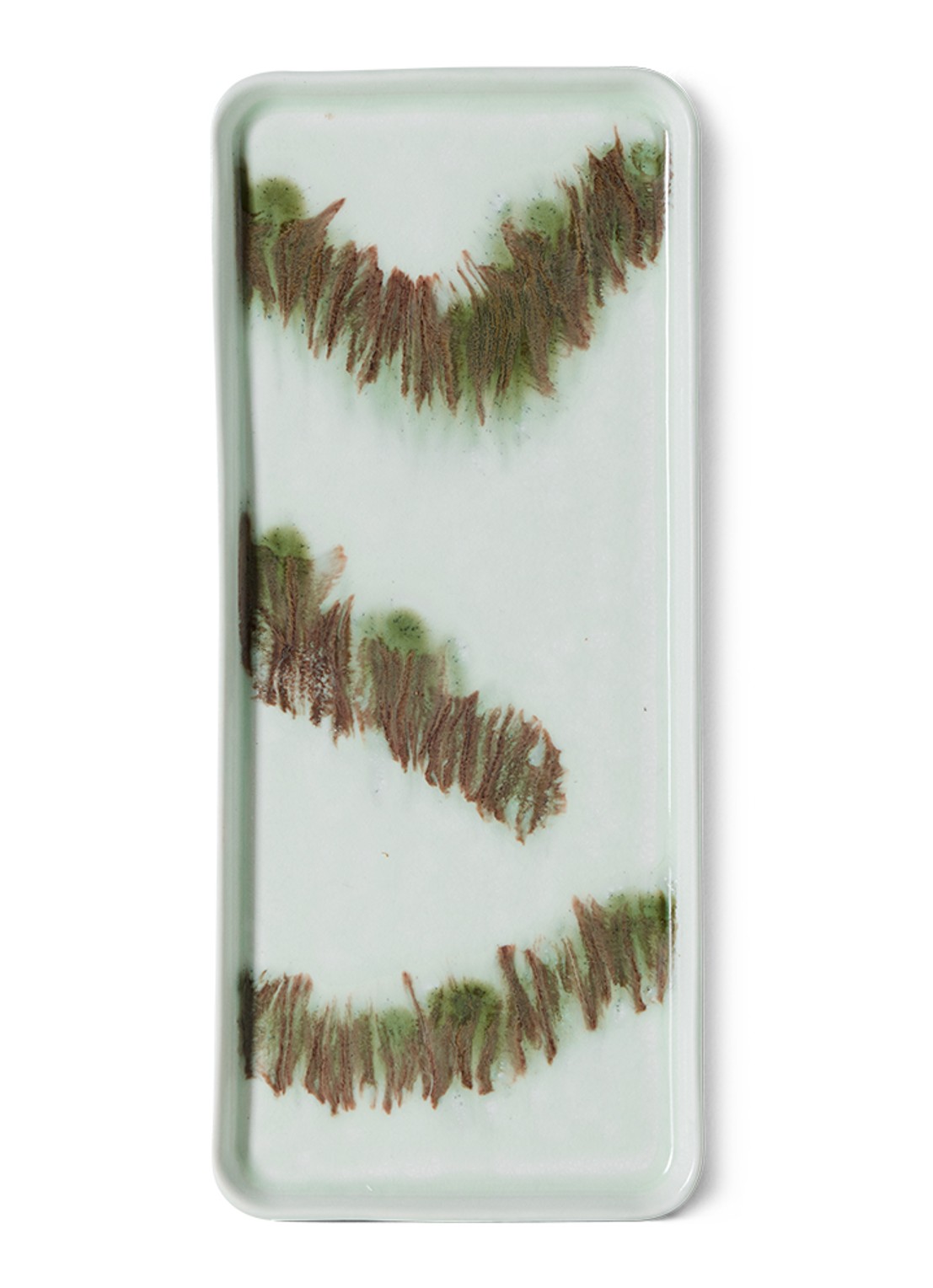 HKliving 70s Ceramics cakeschaal 31,5 x 13,5 cm - voorkant 4 mint