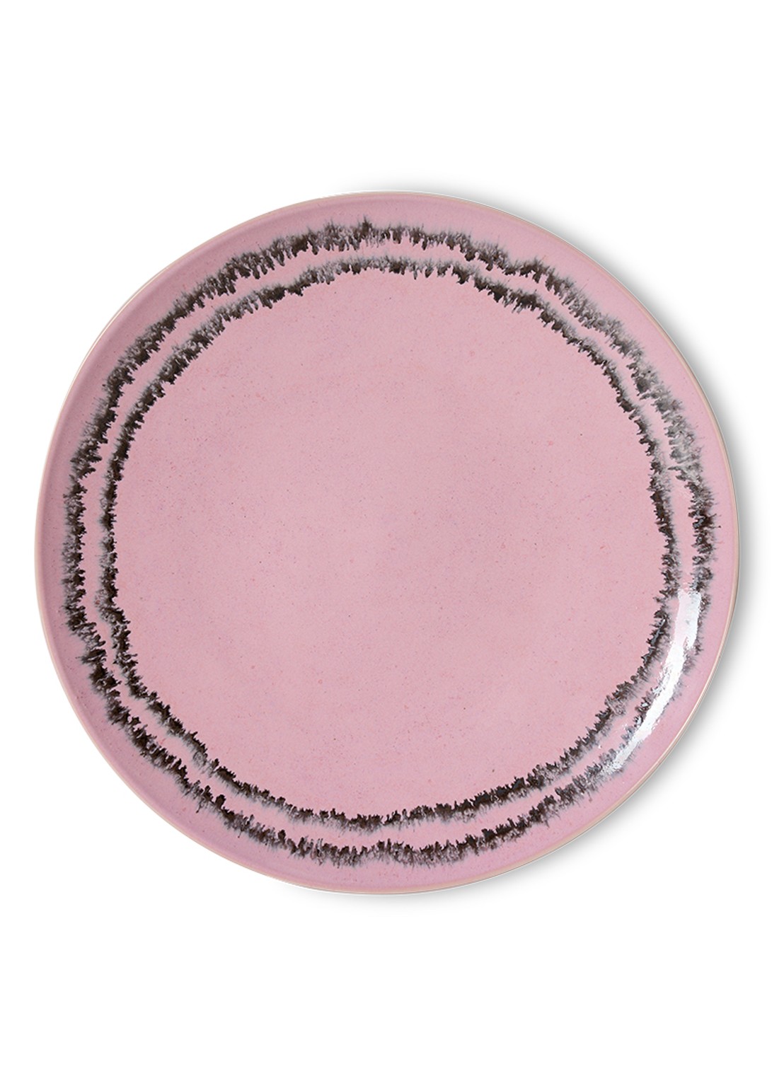 HKliving 70s Ceramics dinerbord 27,5 cm set van 2 - voorkant 3 roze