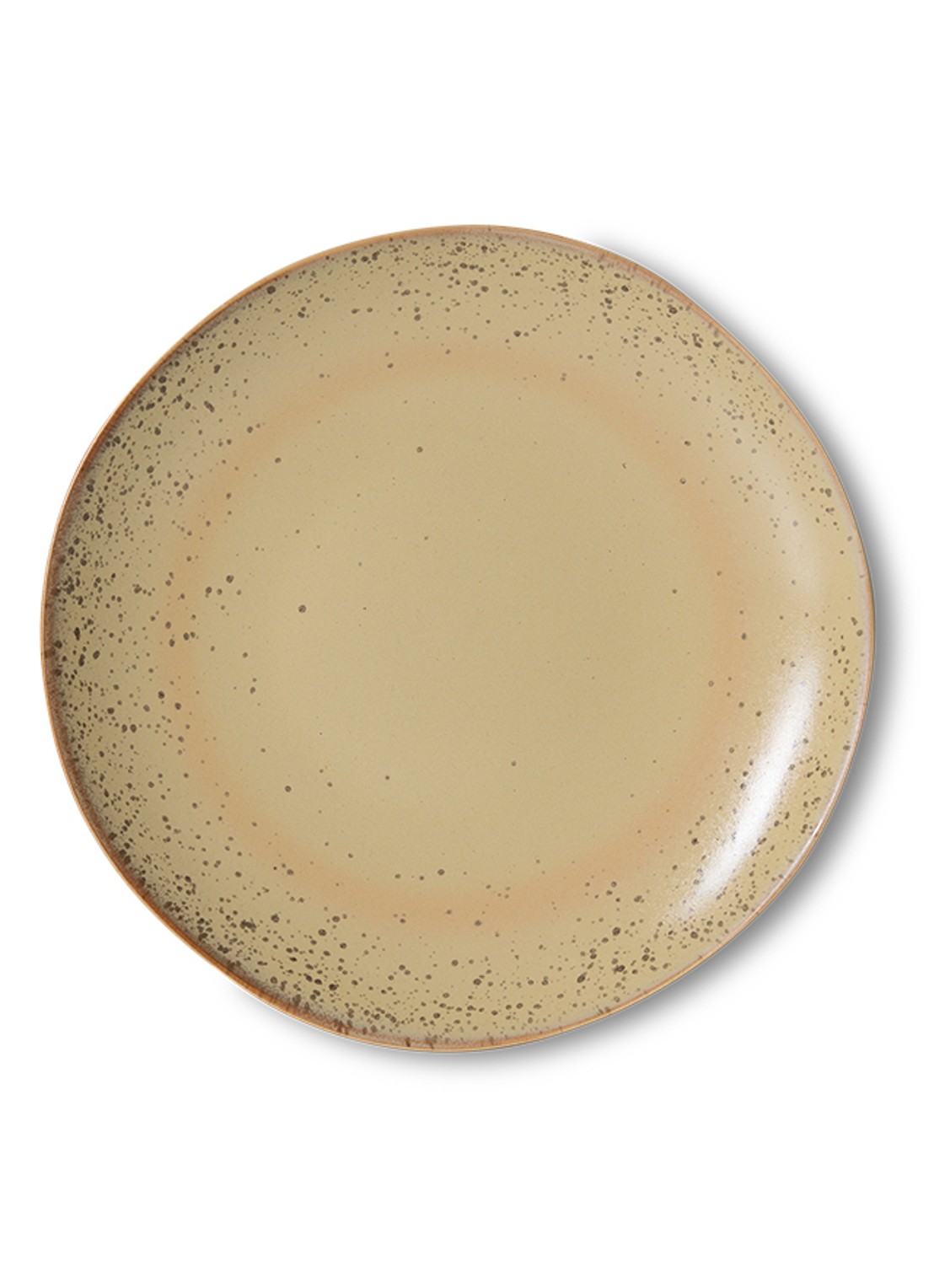 HKliving 70s Ceramics gebaksbordje 17,5 cm set van 2 - voorkant 3 zand
