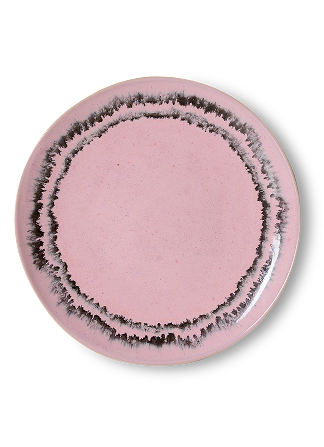 HKliving 70s Ceramics gebaksbordje 17,5 cm set van 2 - voorkant 2 roze