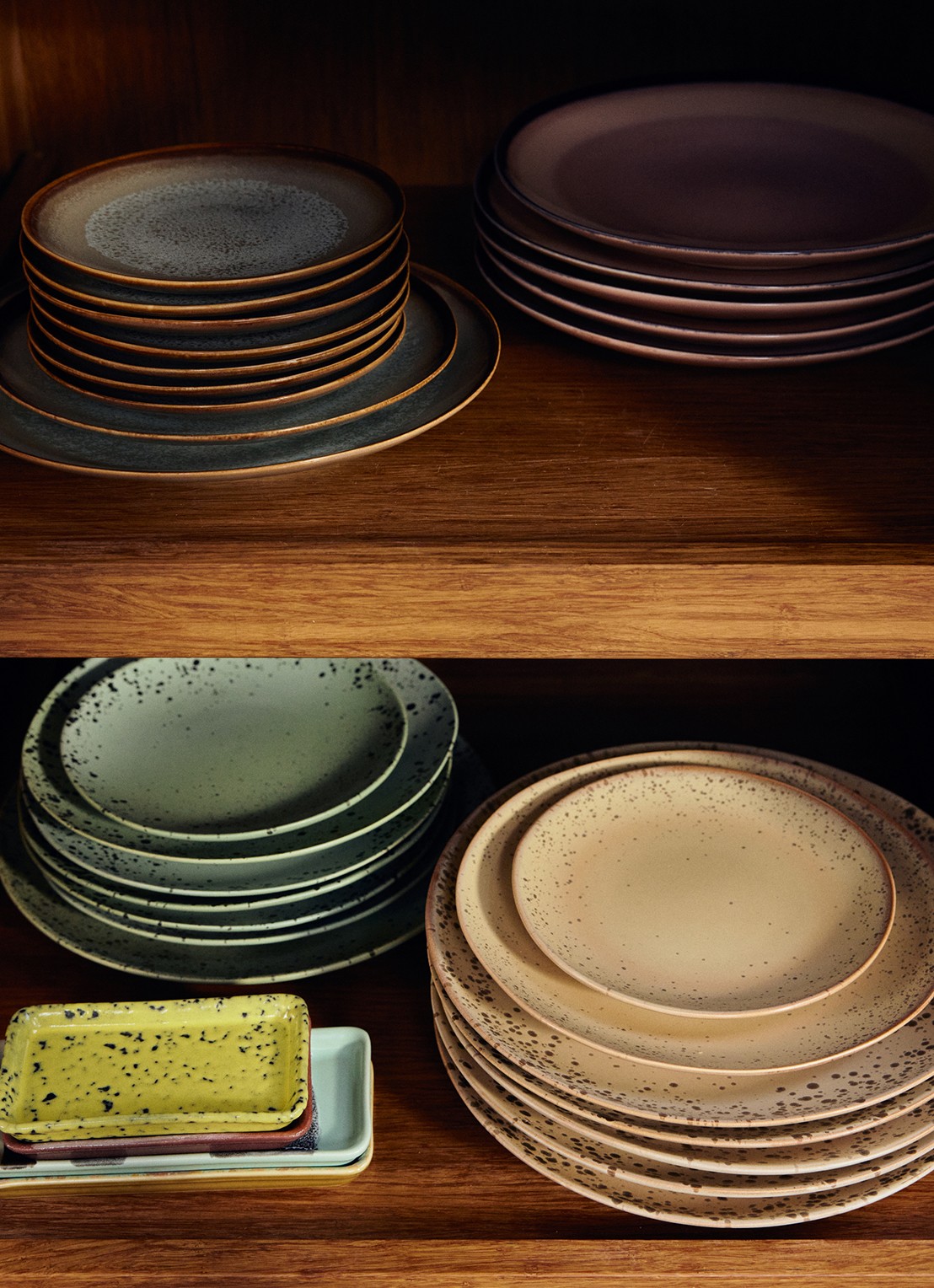 HKliving 70s Ceramics gebaksbordje 17,5 cm set van 2 - detail 4 groen