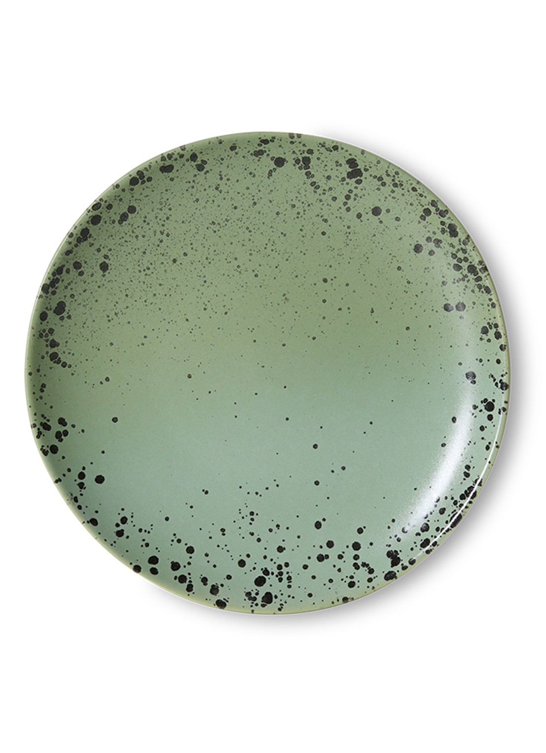 HKliving 70s Ceramics gebaksbordje 17,5 cm set van 2 - voorkant 2 groen