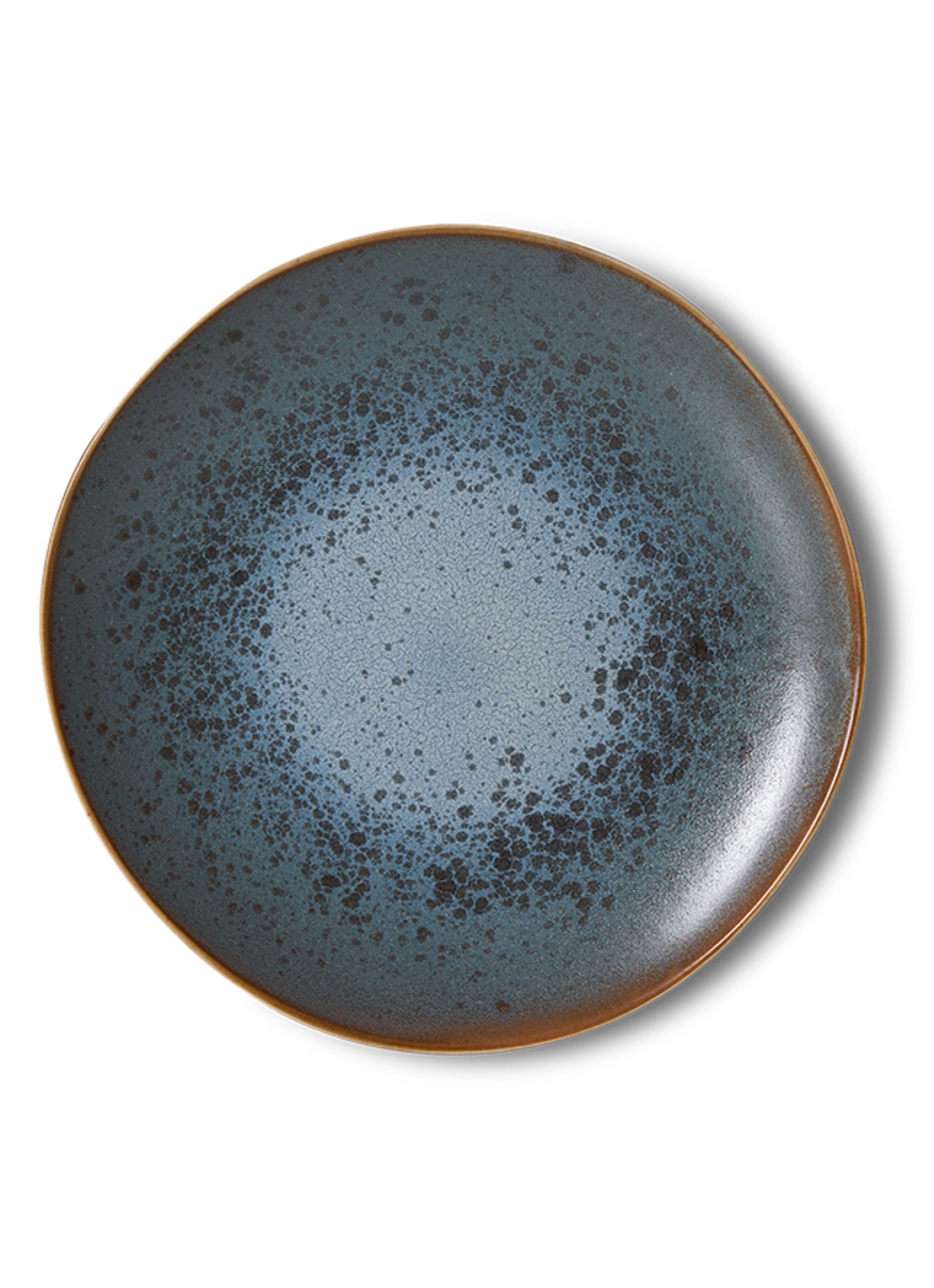 HKliving 70s Ceramics gebaksbordje 17,5 cm set van 2 - voorkant 4 blauw