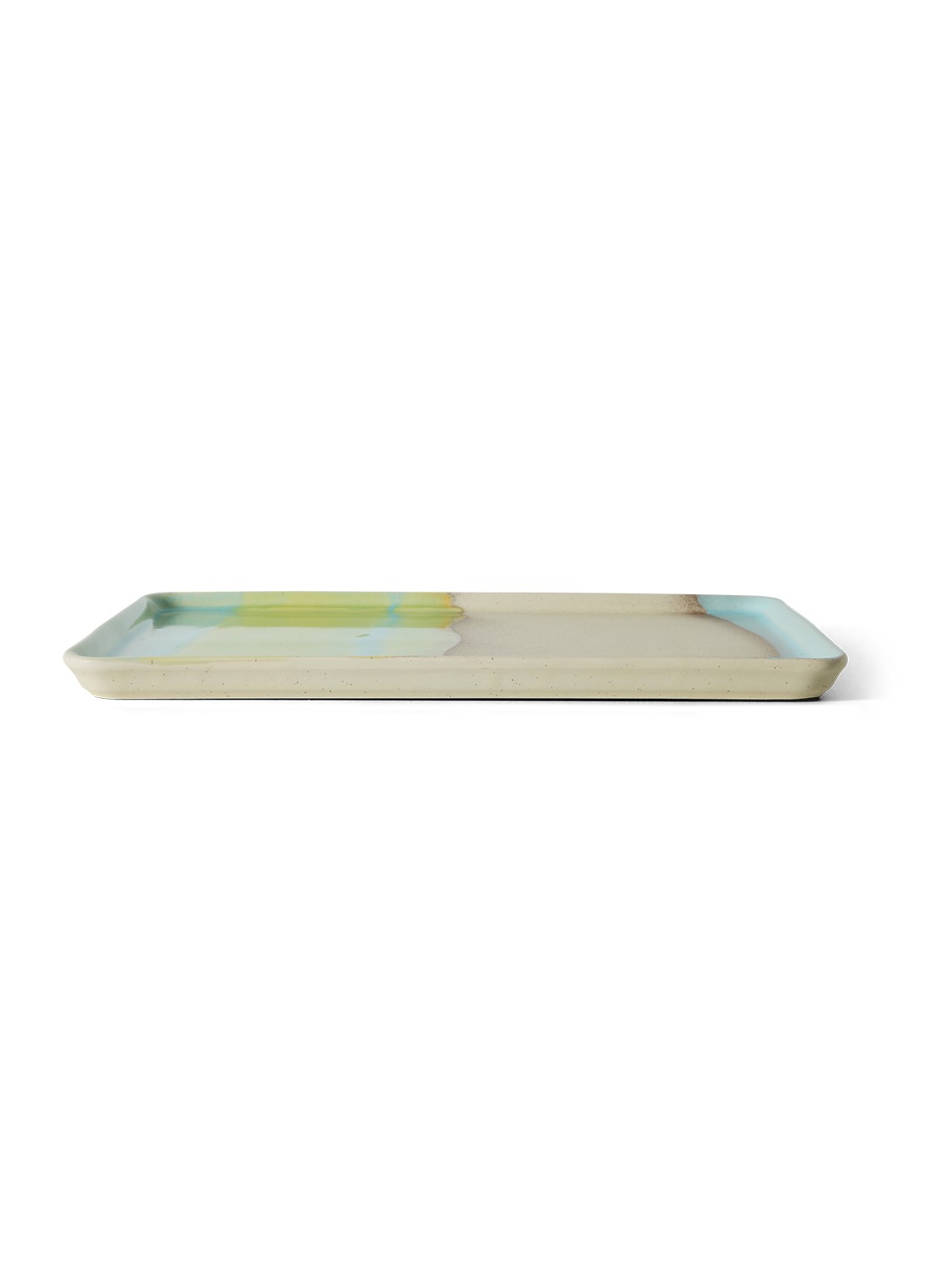 HKliving 70s Ceramics Glint serveerschaal 22,5 x 33 cm - achterkant 6 blauw