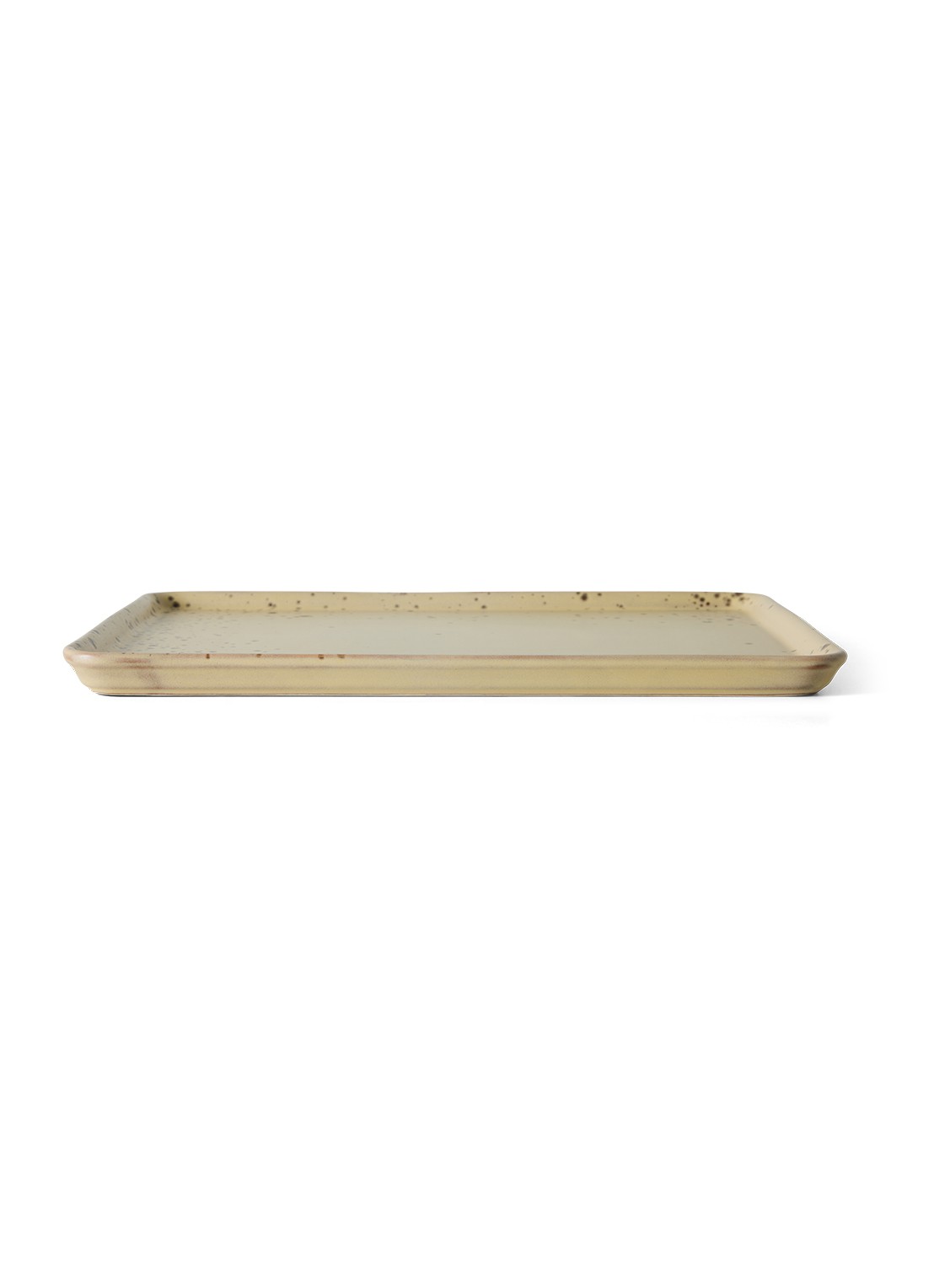 HKliving 70s Ceramics Grit serveerschaal 22,5 x 33 cm - achterkant vanillegeel