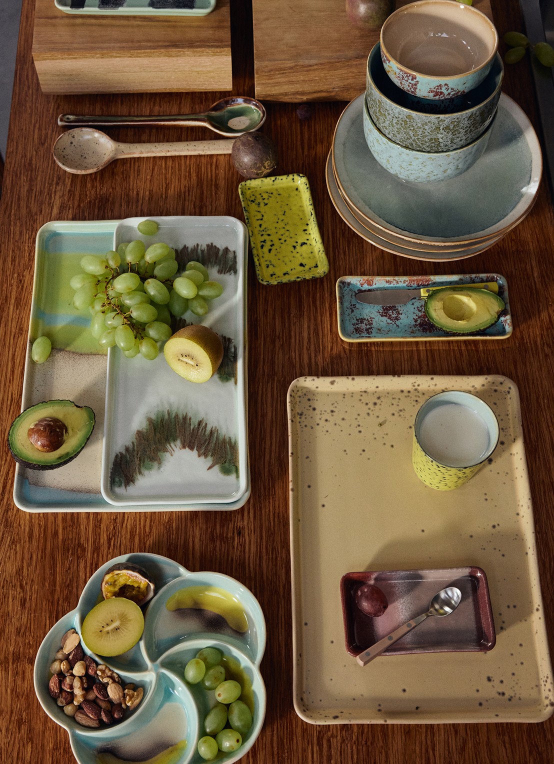 HKliving 70s Ceramics Grit serveerschaal 22,5 x 33 cm - detail 4 vanillegeel