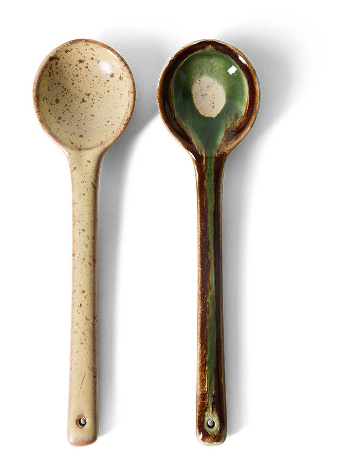 HKliving 70s Ceramics Hills opschepbestek set van 2 - voorkant 4 multicolor