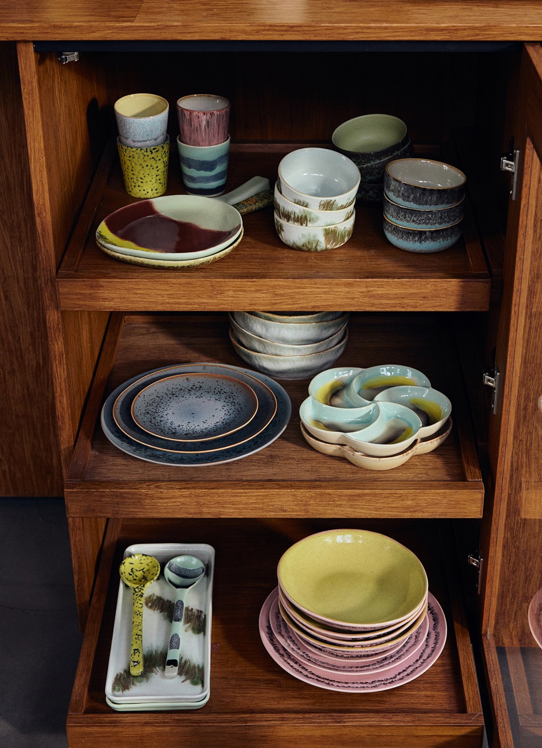 HKliving 70s Ceramics: ontbijtbord 22 cm set van 2 - detail 4 roze