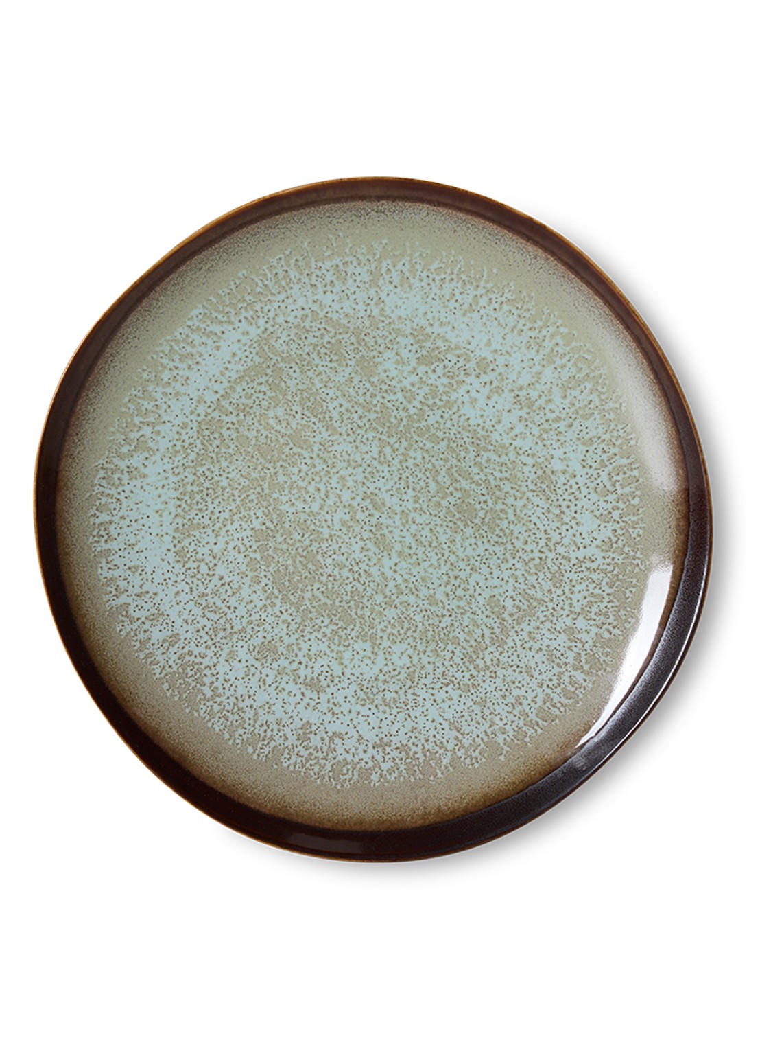 HKliving 70s Ceramics: ontbijtbord 22 cm set van 2 - voorkant 3 blauw